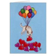Yellow Labrador collecting LOVE card