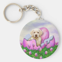 Yellow Labrador Easter Surprise keychains