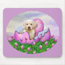 Yellow Labrador Easter Surprise mousepads