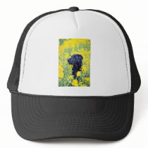 yellow Labrador flowers Mesh Hats