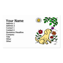 Yellow Labrador & Green Business Card Template
