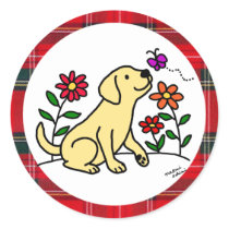 Yellow Labrador & Green with Heart stickers by HappyLabradors Yellow Labrador & Green with Heart stickers
