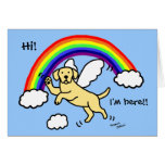 Yellow Labrador Guardian Angel (Rainbow Bridge) Greeting Cards