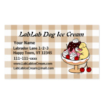 Yellow Labrador & Ice Cream Sundae Business Card Templates