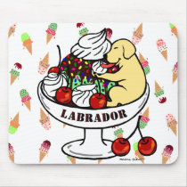 Yellow Labrador & Ice Cream Sundae Mousepads