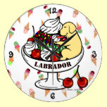 Yellow Labrador & Ice Cream Sundae wall clocks