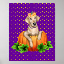 Yellow Labrador Labr-O-Lantern posters