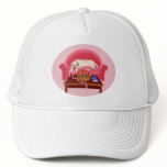 Yellow Labrador on the pink couch Trucker Hats