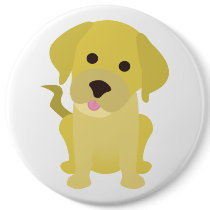 Yellow Labrador Puppy Pinback Button