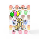 Yellow  Labrador Puppy Cartoon Birthday Card