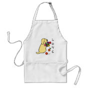 Yellow Labrador Puppy Flower Basket Cartoon