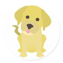Yellow Labrador Puppy Sticker