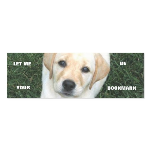 Yellow Labrador Retriever Bookmark Business Cards (front side)