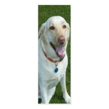 Yellow Labrador Retriever Bookmark with Initials Business Card