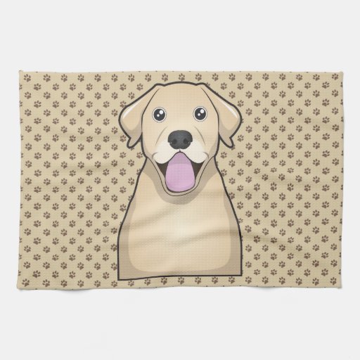 Yellow Labrador Retriever Cartoon Kitchen Towels