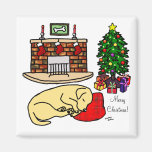 Yellow Labrador Retriever Christmas Magnets