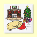 Yellow Labrador Retriever Christmas Magnets magnets
