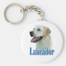 Yellow Labrador Retriever Name Keychain