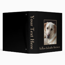 Yellow Labrador Retriever Photo on 2" Binder