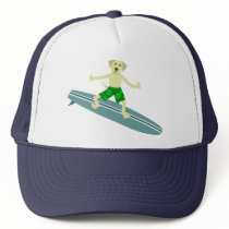 Yellow Labrador Retriever Surfer Trucker Hat