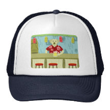 Yellow Labrador Retriever Tiki Bar Mesh Hat