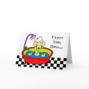 Yellow Labrador & Rubber Ducks Cartoon