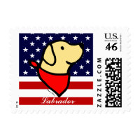Yellow Labrador & Scarf Cartoon zazzle_stamp