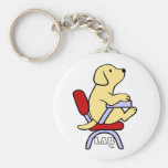 Yellow Labrador Student 1 Cartoon Keychains