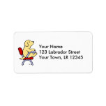 Yellow Labrador Student 1 Cartoon Custom Address Label