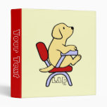 Yellow Labrador Student 1 Cartoon Vinyl Binder