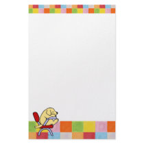 Yellow Labrador Student 2 Mosaic Customized Stationery