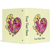 Yellow Labrador & Teacher's Heart Cartoon