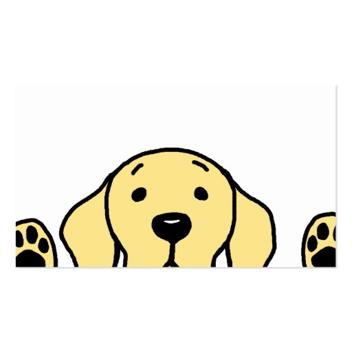 Yellow Labrador watching you Business Card Template (back side)