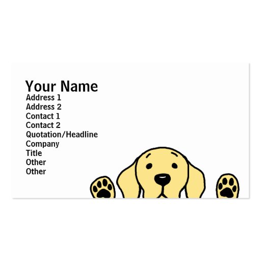 Yellow Labrador watching you Business Card Template
