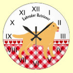 Yellow Labrador with a little Tongue wall clocks