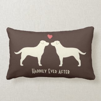 Yellow Labradors - Wedding Dogs with Text Pillow