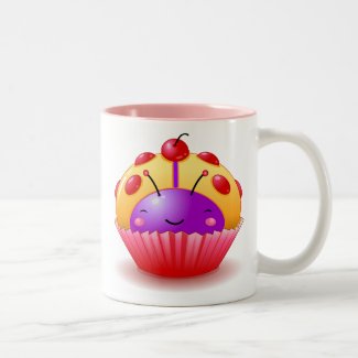Yellow Ladybug Cupcake Mug