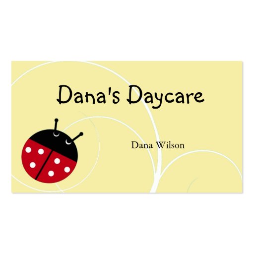 Yellow Ladybug Daycare Business Card (front side)