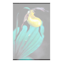 Yellow lady's slipper custom stationery