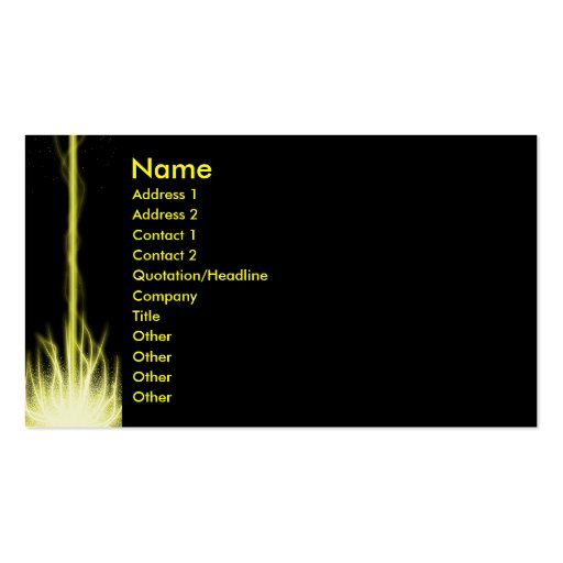 Yellow Lazer Business Card (front side)