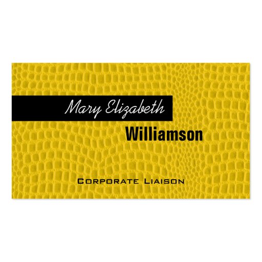 Yellow Leather Modern Professional Business Cards