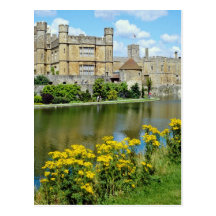 yellow Leeds Castle, Kent, England flowers Post Card