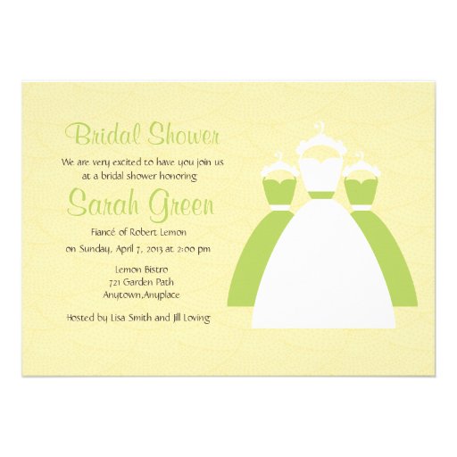 Yellow Lemon Green Custom Bridal Shower Invites