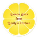 Yellow lemon party favor label seal jar top round sticker