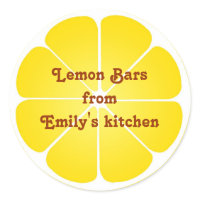 Yellow lemon party favor label seal jar top round round stickers