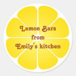 Yellow lemon party favor label seal jar top round round stickers