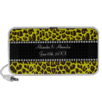 Yellow leopard wedding favors laptop speakers