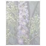 Yellow Lilac stem with baby's breath on blue fabri Letterhead