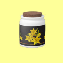 YELLOW LILIES CANDY JAR candy jars