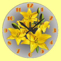 YELLOW LILIES CLOCK (GRADIENT) wall clocks